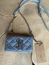 Steve Madden Dusty Blue Crossbody Mini Wallet Fold Over Brilly Flap Card Holder