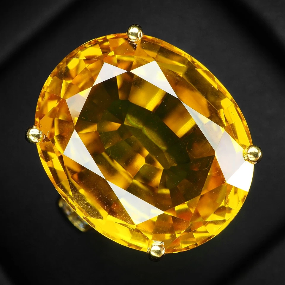 Anelli vibranti in argento sterling 925 placcato oro 24 carati con zaffiro... - Immagine 2 di 4