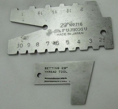2 Gages- Brown & Sharpe No.29° Thread Tool Fuji 29 Degree  Screw Thread Tool