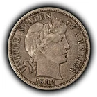 1902-O 10c Silver Barber Dime - VF Semi Key Date - SKU-Y6778