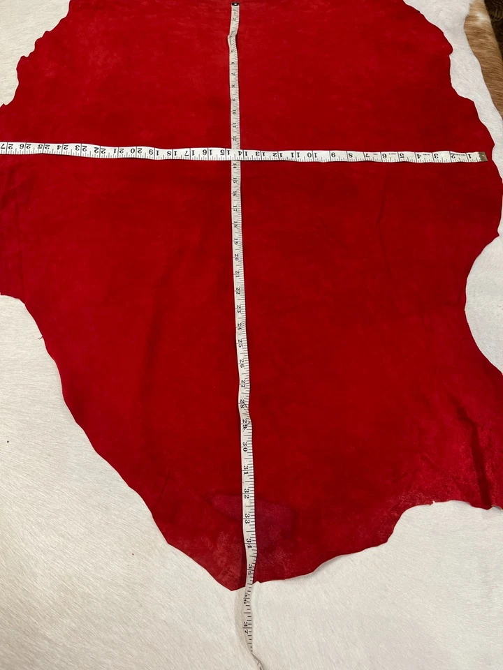 Gamuza de piel de cordero roja Avetco 7-8 pies cuadrados grado medio prenda suave calidad piel de cordero Foto 2 de 4