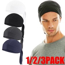 Men Cooling Beanie Hat Wrap Durag Headwear Skull Cap Doo Do Rag Bandana Headband