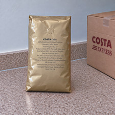 Costa Express Coffee Beans 1kg Espresso Rainforest Alliance Roasted Sealed