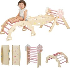 7-in-1 Wooden Climbing Frame for Toddler, Montessori Toddler Indoor Climbing Toy