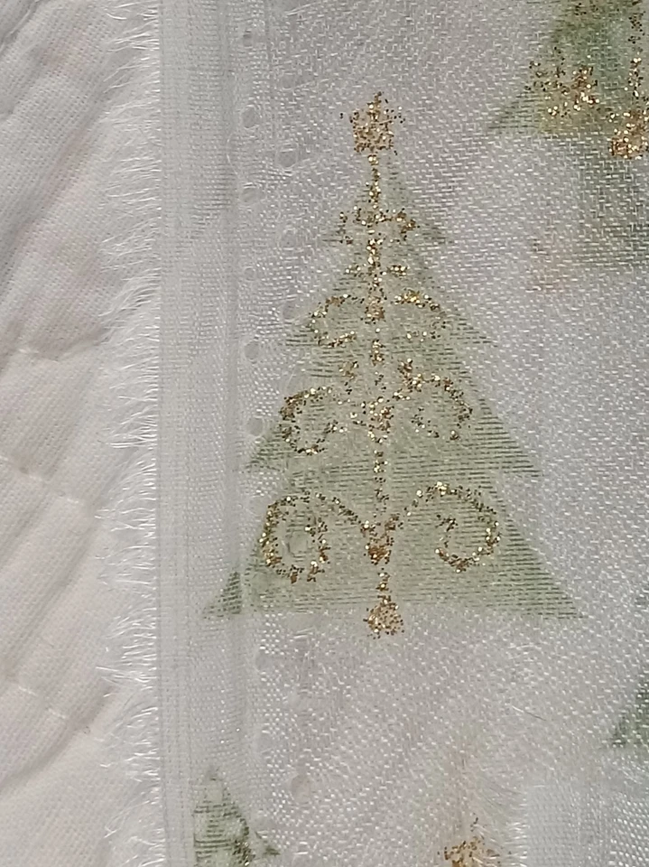 De Colección Raro Hoja de Oro Organza 2 Yardas Tela Navidad Botella Árbol Bolsa de Regalo 60"X72" Foto 3 de 4