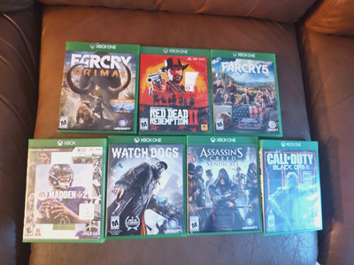 Lot of 7 Empty Microsoft Xbox One Cases  - Games Not Included ! - See photos