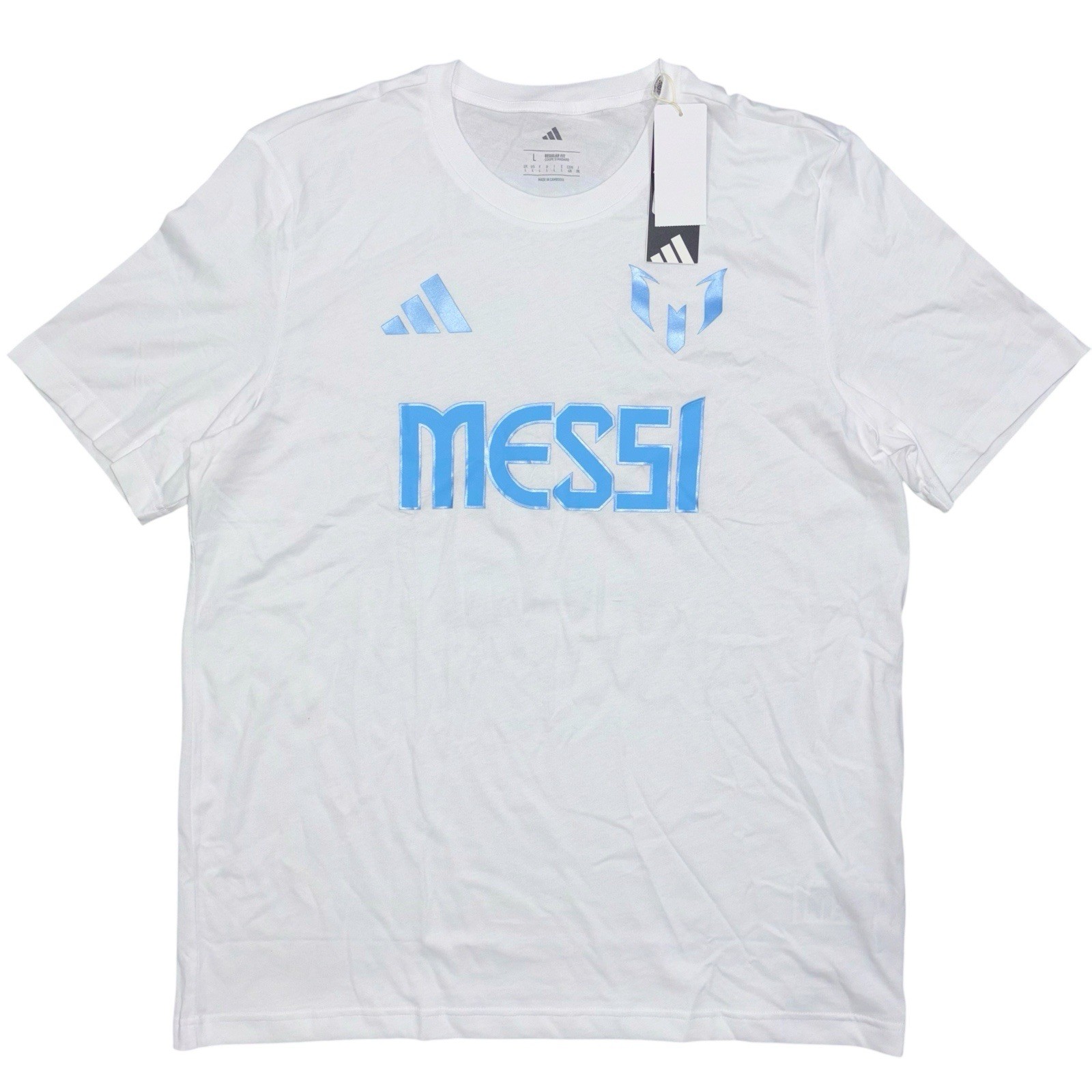 Adidas Lionel Messi Argentina White Soccer Jersey T Shirt, Size Large NWT JJ1418