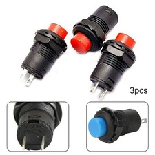3X Push Button ON-OFF Switch 12mm-Round Latching SPST For Car for dash Boat