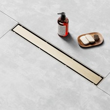 Liseego Linear Shower Drain 30 Inch Gold Brushed Aisi 304 Stainless Steel