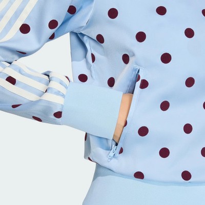 adidas Women's Originals Modern SATIN POLKA DOTS TT Track Top Blue