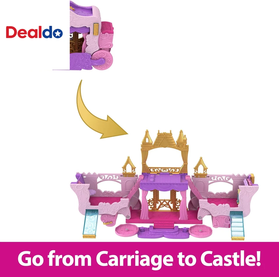 Juguetes de Princesa Disney, Carriage to Castle Juego Transformador con Aurora Pequeño Foto 3 de 4