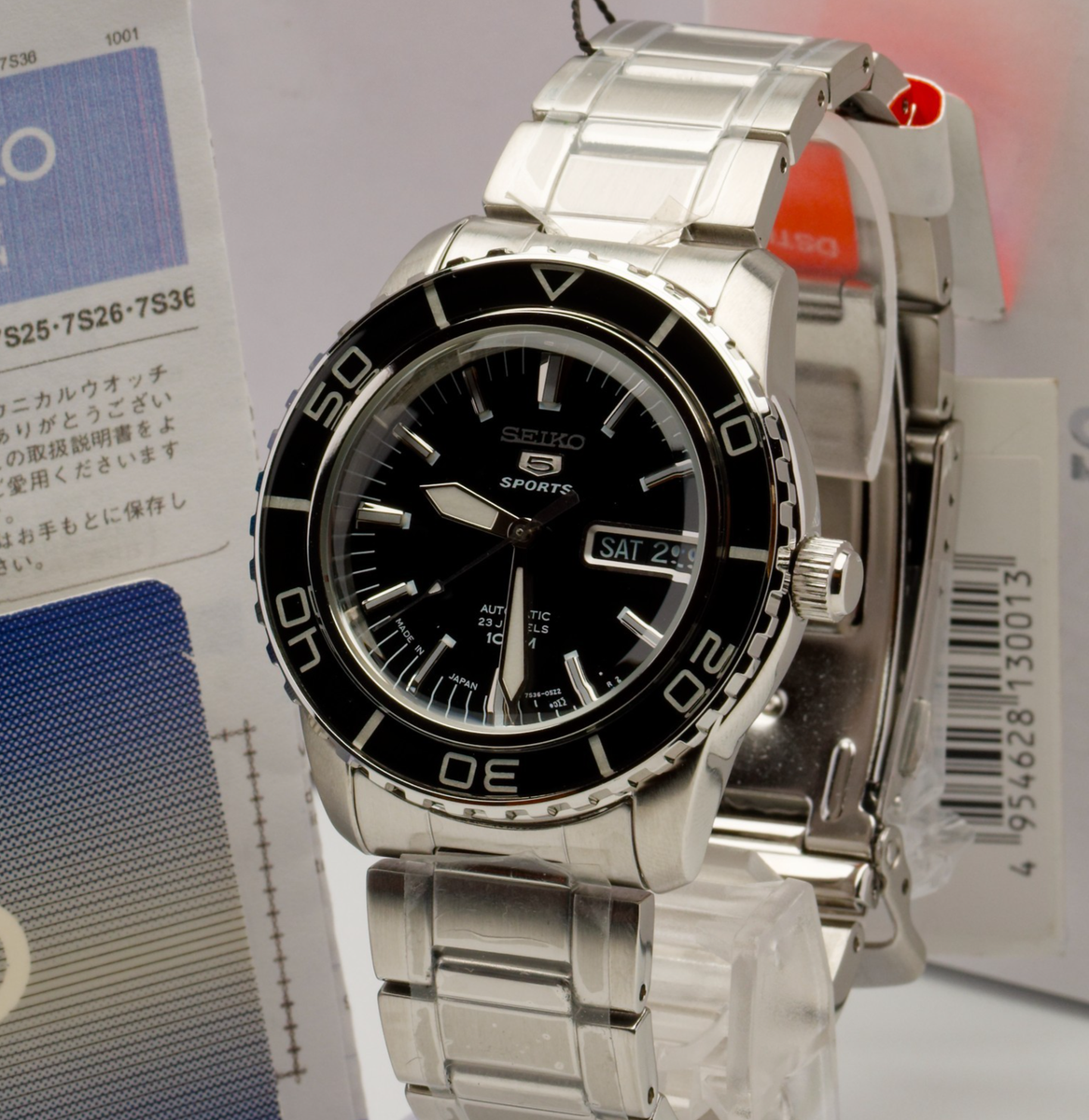 Near MINT w/ BOX] SEIKO 5 Sports 7S36-04N0 SNZH55J1 Black