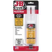 J-B Weld 50132 Epoxy Adhesive, Plasticweld Series, Tan, Syringe, 1:01 Mix