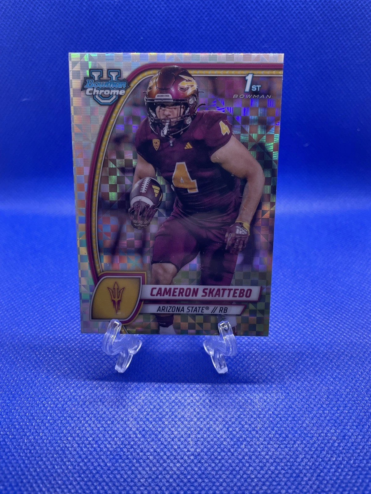 Cameron Skattebo 1st X-Fractor 2024 Bowman University Chrome #37 ASU Cam Giants
