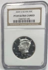2005-S Proof Silver Kennedy Half Dollar NGC PF69 Ultra Cameo