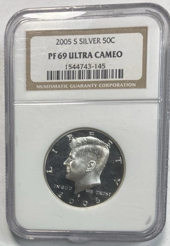 2005-S Proof Silver Kennedy Half Dollar NGC PF69 Ultra Cameo