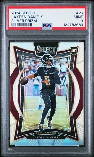 2024 PANINI SELECT SILVER PRIZM #26 JAYDEN DANIELS ROOKIE RC PSA 9