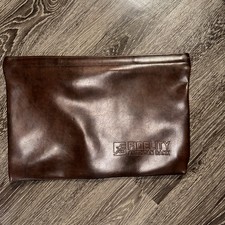 Vtg Hazel Brown Leather Portfolio Document Holder Pouch Briefcase USA 16x11