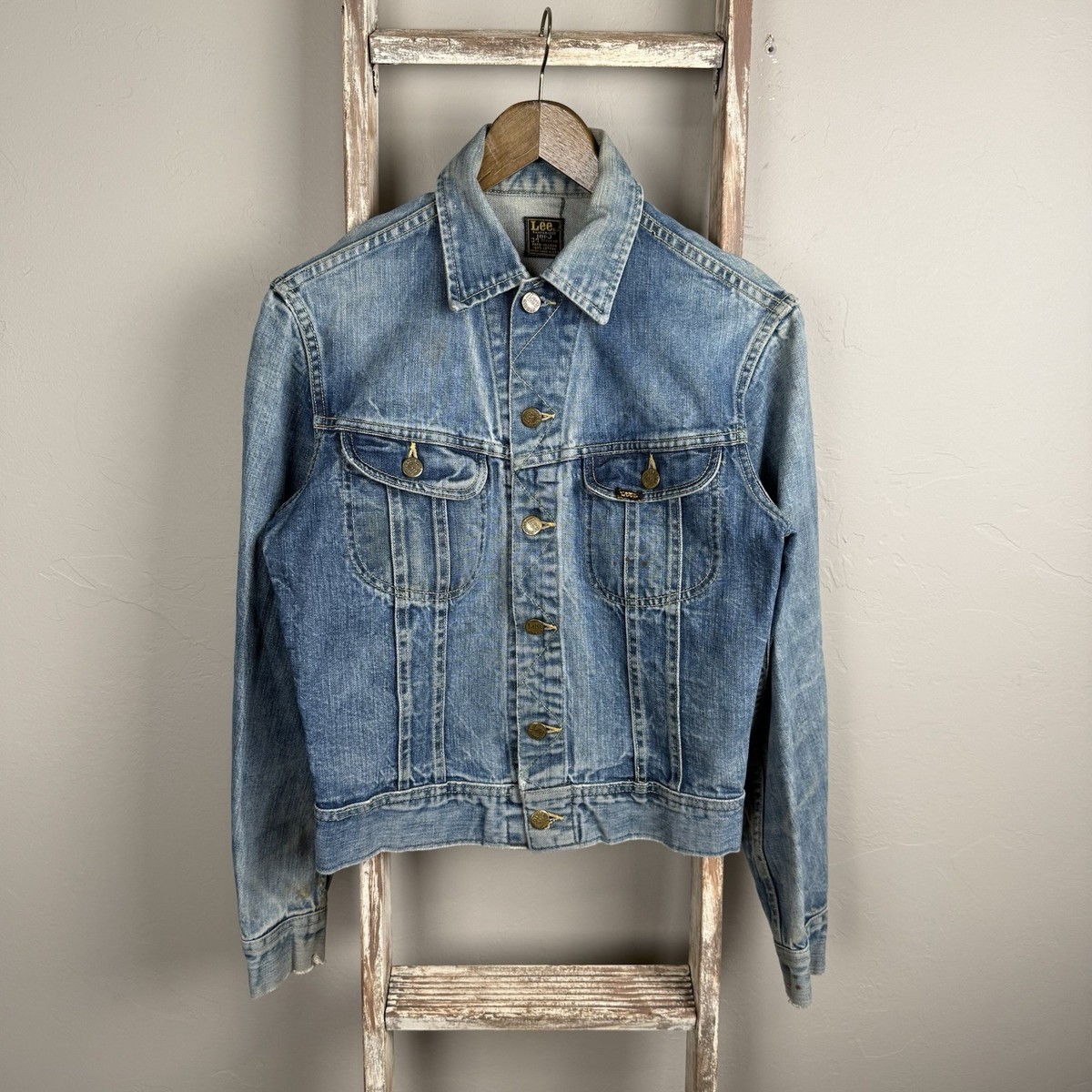 Vintage 60s/70s Lee 101J Embroidered Denim Jacket size 34