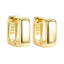 925 Sterling Silver Earrings Small Chunky Silver Earrings for Women Trendy Small