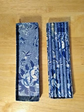 Vintage Set (6) of Floral Wrapped Pencils – Paper Covered Pencil w/ Original Box