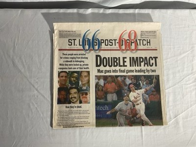 Mark McGwire Home Run66 #68 St. Louis Post-Dispatch Newspaper September 27, 1998