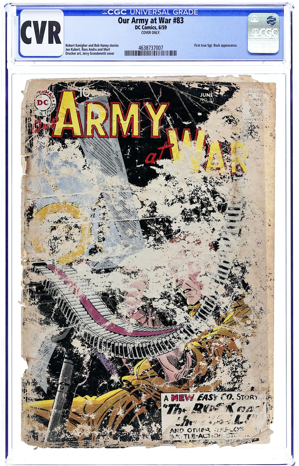 Our Army at War (1952) 83 CGC Cover Only 4638737007 1st app. Sgt. Rock