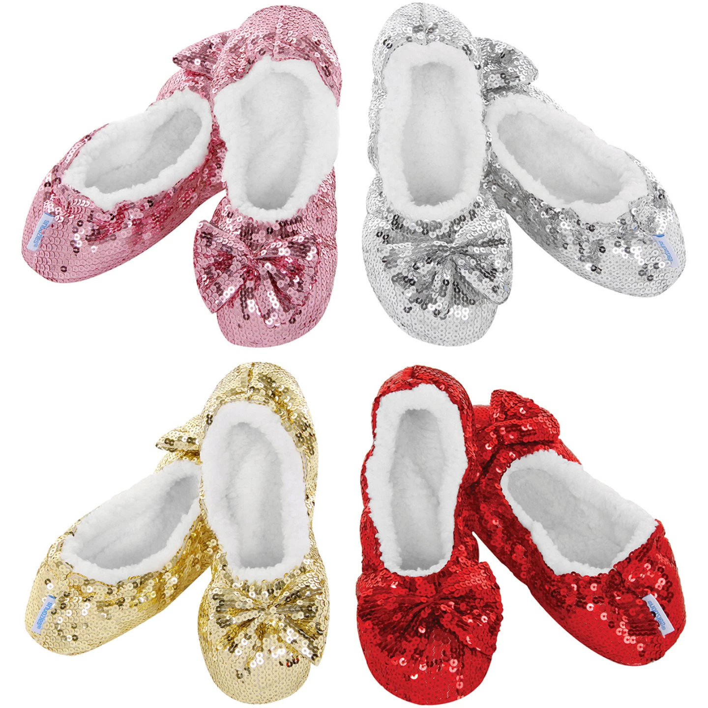 Snoozies Bling Ballerina Kids Slippers Sparkly Sequin Design Sizes 12-3