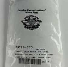 Genuine Harley-Davidson 29229-88D Carburetor Enrichener Choke Cable￼ thumbnail 2