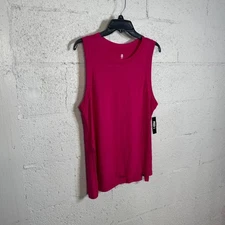 ID Ideology Women's Flowy Side-Slit Knit Tank Top Dragon fruit pink Medium