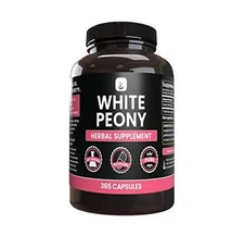 PURE ORIGINAL INGREDIENTS White Peony (365 Capsules) No Magnesium Or Rice Always