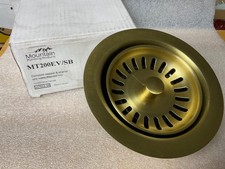 New Mountain Plumbing MT300/SB Satin Brass 3.5  Designer Kitchen Sink Strainer