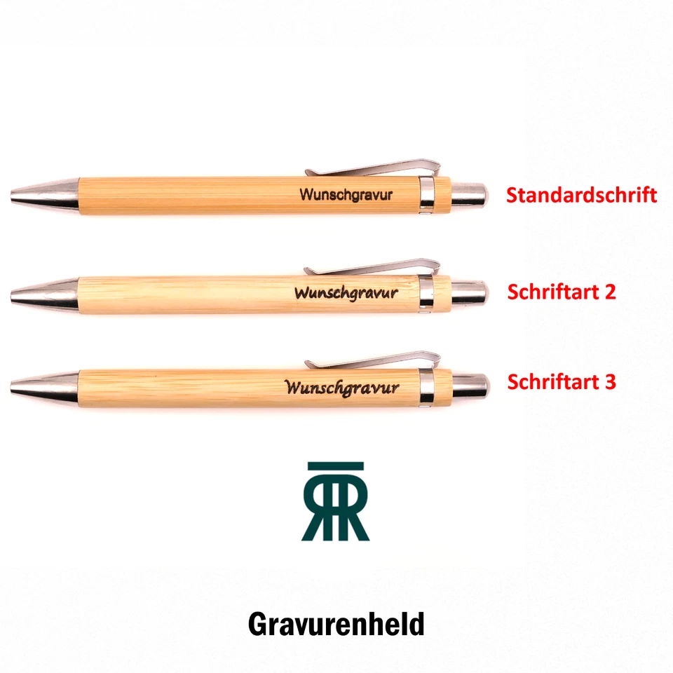 Kugelschreiber personalisiert mit Wunschtext ab 1 Stück - Stift mit Gravur - Bild 2 von 4
