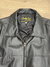 Vtg Leather  Soul Men's Genuine Leather Moto Bomber Jacket Men XXL Lined Black