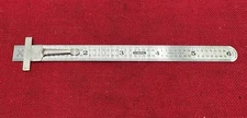 General Tools 6" Metal Stainless Steel 300 Pocket Ruler USA Decimal Equivalents