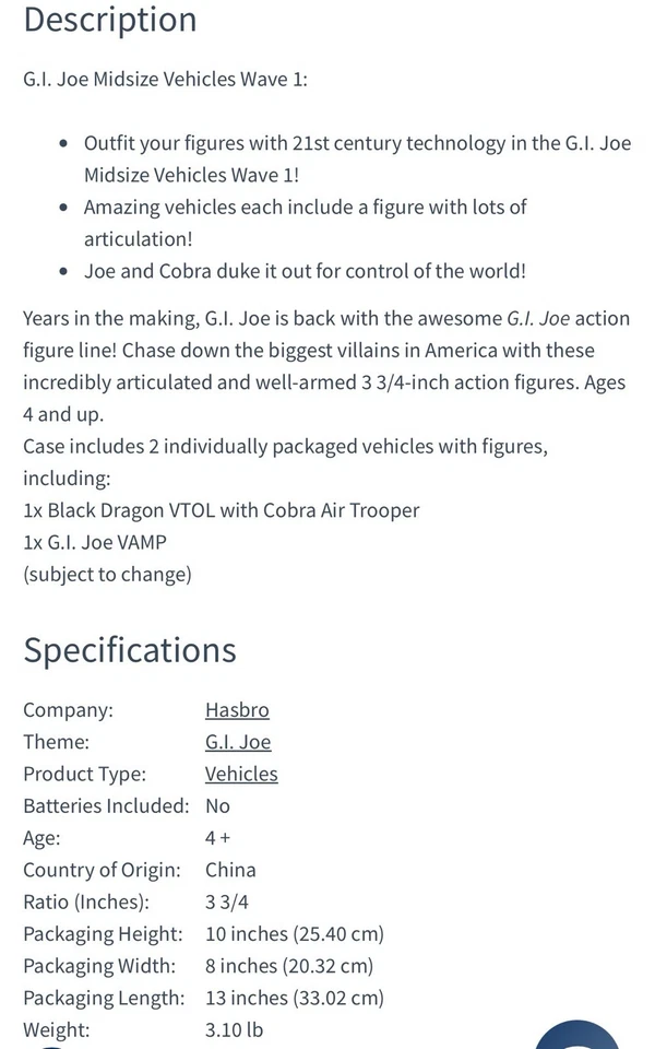 Gi Joe Rare VAMP MK II Steel Brigade Delta Black Dragon VTOL CLASSIFIED Cobra 2 - Image 3 of 4