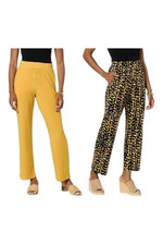 Nina Leonard Women's 2-pack Straight Leg Pant w Pockets Mstrd/Blk