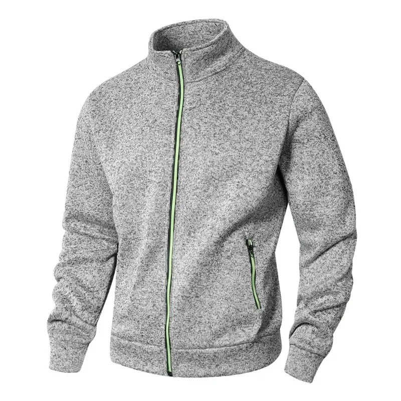 Men's Stand Collar Zipper Sweatshirt Casual Cardigan Jacket Outdoor Pullover