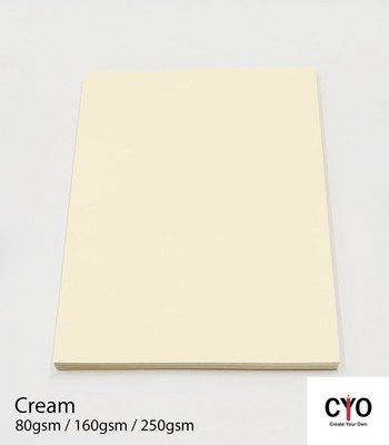 Papier & Karton A4 creme elfenbeinweiß - 80 g/m² / 160 g/m² / 250 g/m² - Premium Qualität