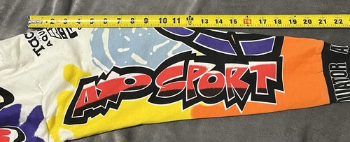 Vintage 1993 Axo Power Sports Motocross MX Jersey Shirt Size Large Grafitti Neon - Picture 9 of 15