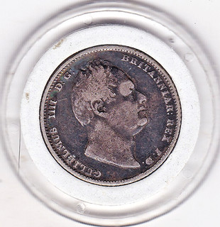 1834 King William IV Sixpence (6d) Silver (92.5%) Coin