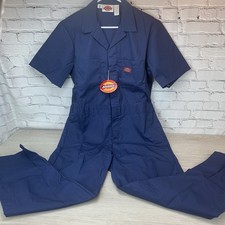 Dickies Mens Short Sleeve Coveralls Work Wear Uniform Size 40 Regular Navy Blue