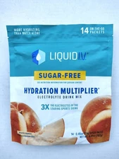 Liquid I.V. Sugar-Free Hydration Multiplier White Peach Electrolyte 14 packets