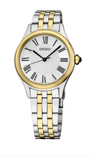 Seiko Silver Dial Roman  Two Tone Gold Silver Quartz Women Steel SUR612 Watch