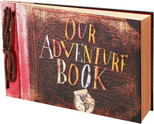 Scrapbook Photo Album,Our Adventure Book, Embossed Words Hard Cover Movie Up Tra