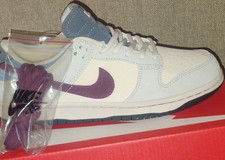 Nike Dunk Low Top Lace-Up Sneakers White Purp...