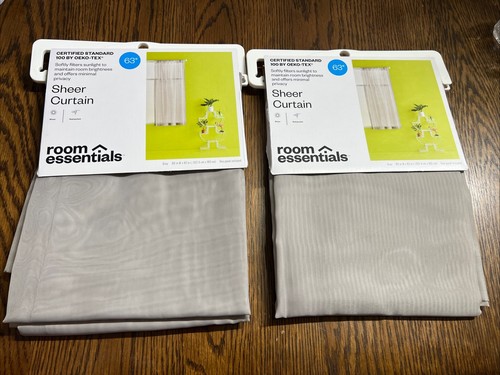 Two packages, TWO panels Room Essentials 63’ Curtains Softly Filters Sunlight