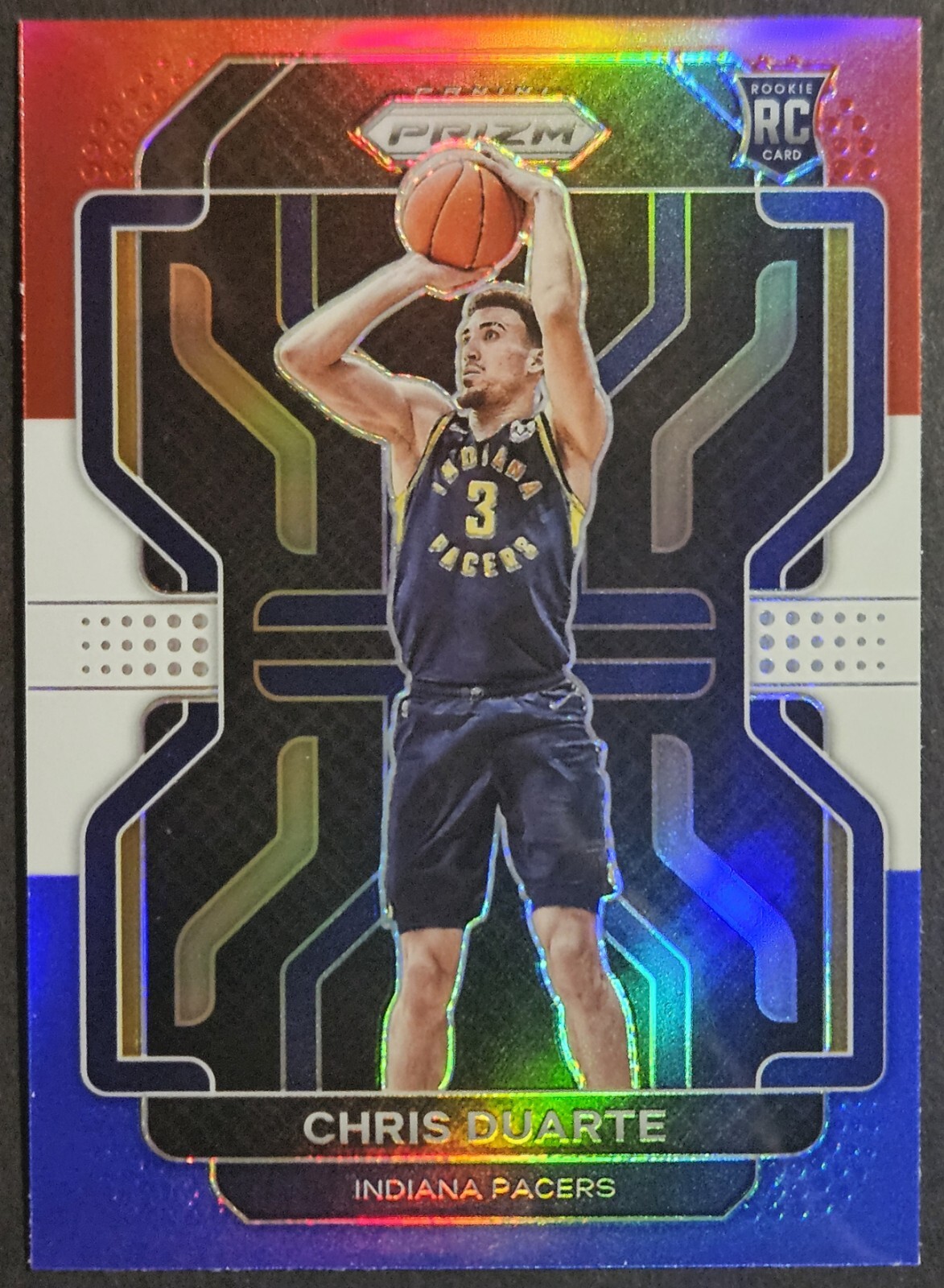 2021-22 Panini Prizm Red White Blue Prizm #315 Chris Duarte Rookie RC Pacers