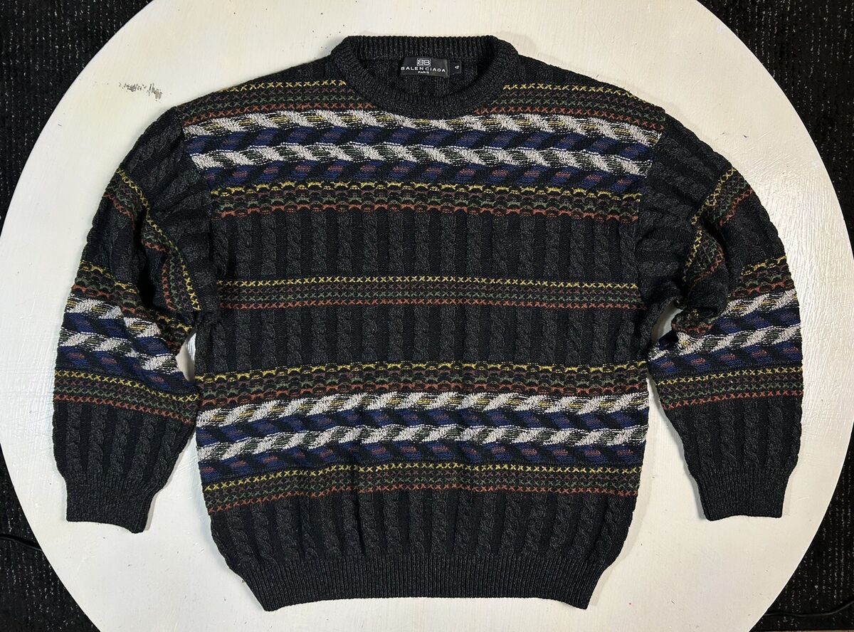 Balenciaga Paris Vintage 90s Wool Blend Multi Color Knit Balenciaga Paris Vintage 90s Wool Blend Multi Color Knit