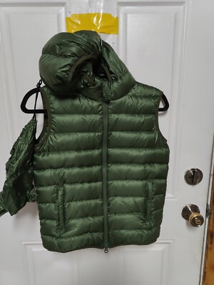 Aspesi Women's Hoodie Packable Puffer Vest Jacket Green Size 12